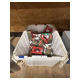 Plastic Tote w/Christmas Collection Ornaments