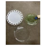 Milk Glass Serving Tray - Bubble Glass - Tray