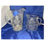 2 Pcs - Anchor Hocking Star of David Pitchers