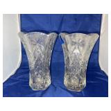2 Pc - Anchor Hocking Star of David Vases