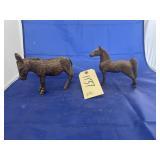 2 Pcs - Cast Iron Horse & Donkey Coin Banks