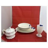 9 Pcs - Milk Glass Goblet - Grace