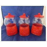 3 - Glass Gumball Shaped Canisters