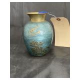 Brass Blue Vase