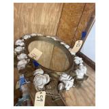 Decorative Gold & White Wall Rose Mirror 26"