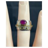 925 Ruby Ring Sz 8-182 8.2G