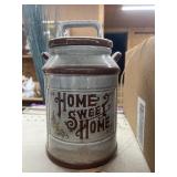 Porcelain Home Sweet Home Crock Cookie Jar