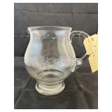 Etched Clear Glass Pitcher