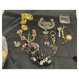 Bag of Assorted Metal Costume Jewelry