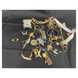 Bag of Assorted Metal Costume Jewelry