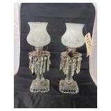 2 - Clear Glass Leviton Table Lamps