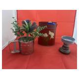 3 Pcs - Metal Container - Candle Stand - Sifter