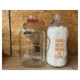 2 Pcs - Glass Milk Bottles