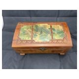 Wooden Box w/Mirror