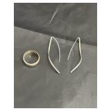 925 Mark Wasserman Earrings & 925 Ring Band
