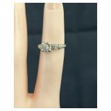 14K White Gold Genuine Diamond Ring