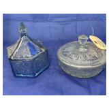 2 - Glass Candy Dishes w/Lids