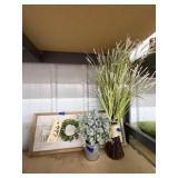 3 Pcs - Faux Plants & Wooden Wall Dï¿½cor