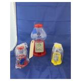 3 - Assorted Plastic Gumball Machines
