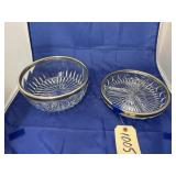 2 - Silver Trimmed Bowls