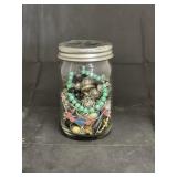 Jar of Assorted Costume Jewelry