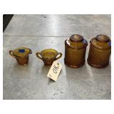 4 Pc - Indiana Glass Sugar - Creamer - Canisters