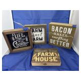 4 Pcs- Wood Wall Dï¿½cor