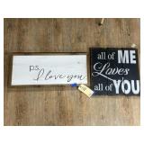 2 Pcs - Wood Wall Dï¿½cor 16"x16" & Dï¿½cor