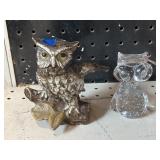 2 Pcs - Glass Owl & Figurine