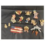 Box of Assorted Lapel Pins & Brooches