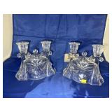 2 - Glass Candle Holders