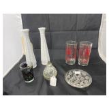 2 - Glass Bud Vases - Flower Frog - Tumbler