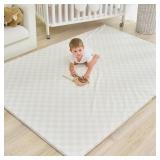 Large Vegan Leather Baby Play Mat for Floor,1.3"T