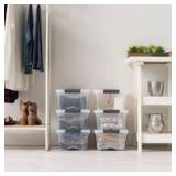 IRIS 12.9 Quart Buckle Up Storage Bin, 6-pack
