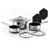 HexClad Hybrid Nonstick 6-Piece Pot Set with 2 Sil