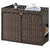SETVSON Cat Litter Box Enclosure Furniture, Handwo