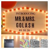 Personalized LED Wedding Bottle Service Sign, Larg