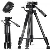 60" Camera Tripod Stand with Travel Bag, Aluminum