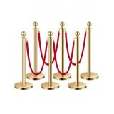 VEVOR Stanchions and Velvet Ropes 6Pcs, Hollow Bas