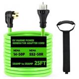 NEMA 14-50P to SS2-50R 25FT RV Generator Extension