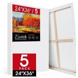 ESRICH Stretched Canvas for Painting 24x36 Inch, 5