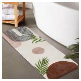 Boho Bathroom Runner Rug Non Slip, Large Long Bath