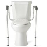 Medline Toilet Safety Rail with Arms - Foldable Al