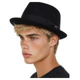 Funky Junque Porkpie Fedora Hats for Men   Classic