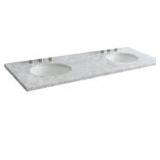 Carrara Marble Countertop & Double Oval Sink, Whit