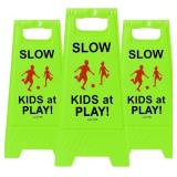 Slow Children Playing Sign For Street, Caution Kid