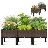 CloudDream 3Piece Brown Raised Garden Box Set, Ide