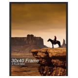 A PLUS MAX 30x40 Picture Frame, Black Engineered W