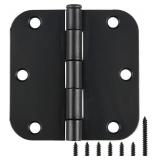 47 Pack Rounded Matte Black Door Hinges 3.5 Inch 5