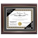 Creative Picture Frames 12x16 Mahogany Gold Rim Di